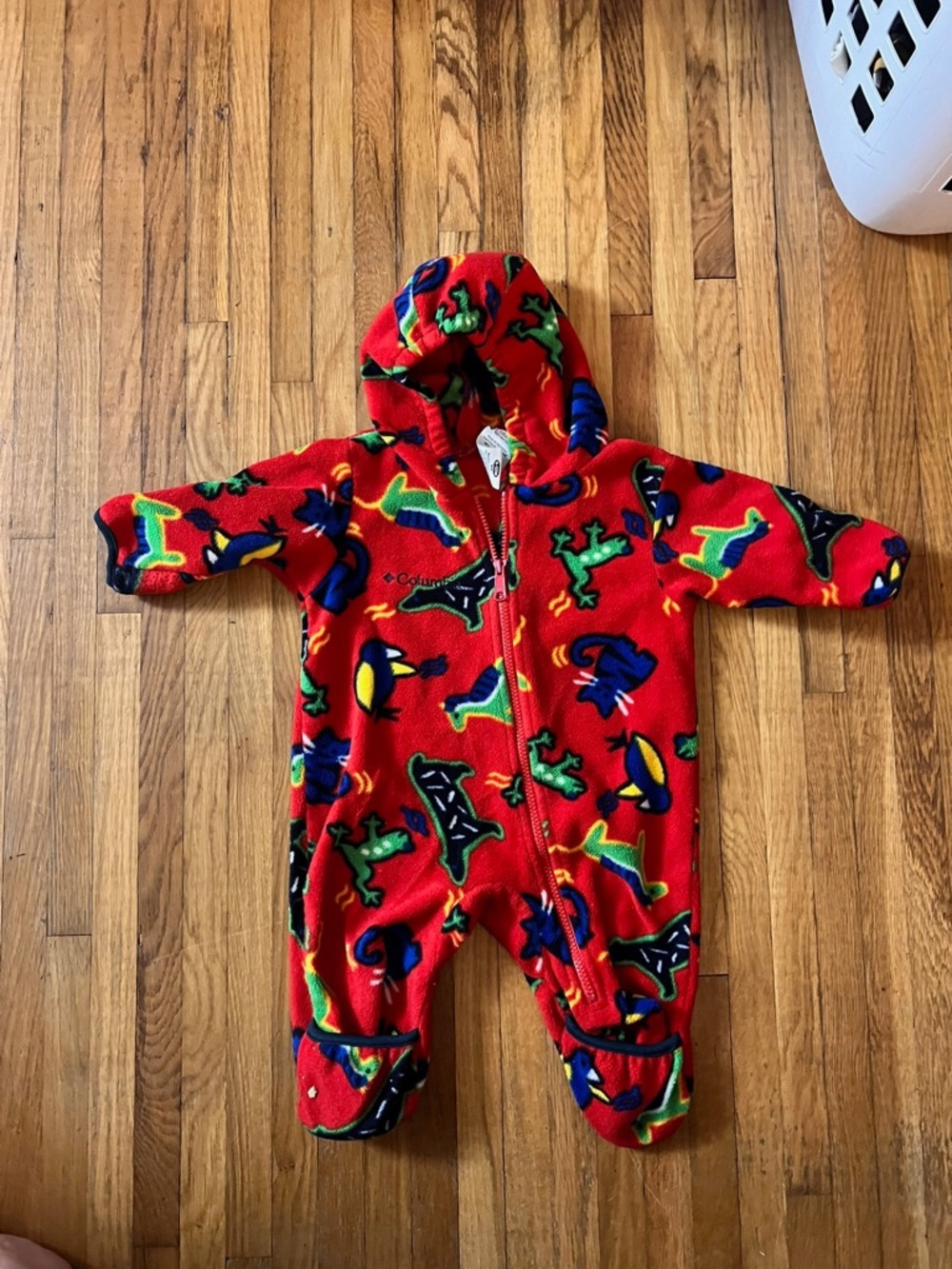 Vintage Columbia 6/12 Multicolored Frog + Insect Fleece Bunting